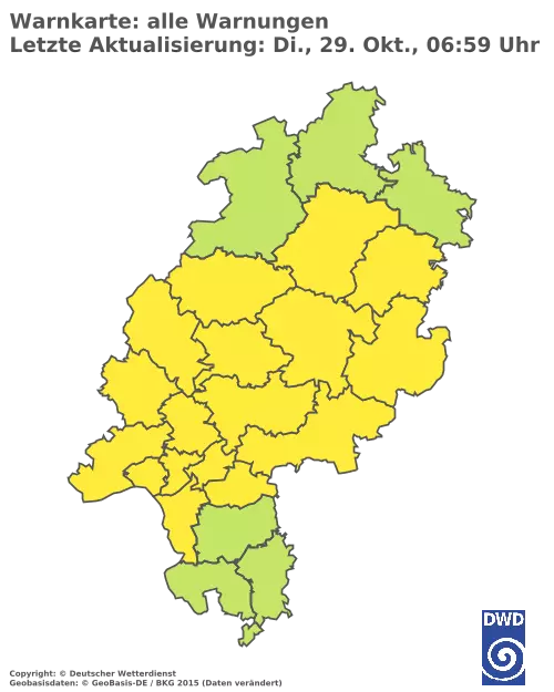 Aktuelle Wetterwarnungen für  Rheingau-Taunus-Kreis