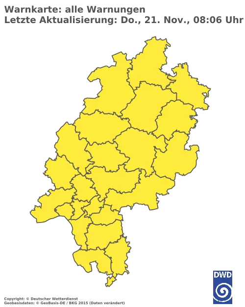 Aktuelle Wetterwarnungen für  Rheingau-Taunus-Kreis